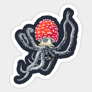 Toadstool Octopus Sticker